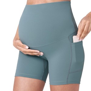 Hot Sell strečové nylonové šortky na zakázku s vysokým pasem pro ženy Fitness pro těhotenskou jógu s kapsou