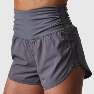 Fabrikkpris Quick Dry High Waist Nylon 2 In 1 Athletic Running Gym Shorts For Women