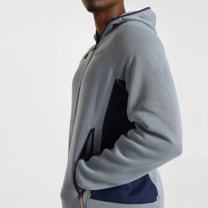 Vysoko kvalitná veľkoobchodná súkromná značka Vetruodolná kontrastná fleecová bunda s úplným zipsom Zimná vonkajšia bunda pre mužov športové oblečenie