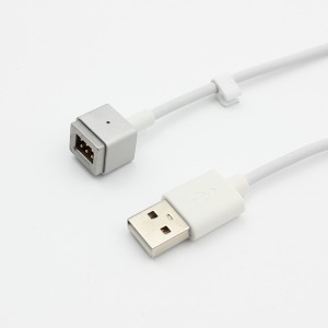 Vira kaj ina 2pin magneta ŝarga USB-kablo-konektilo por LED