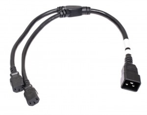 Mga Cable C20 hanggang C13 Splitter Power Cord – 15 Amp