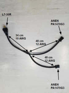 Strømkabel for Y-ledningsdelere (L7-15R/15P L7-20R/20P L7-30R/30P L7-50R/50P)