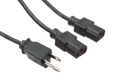 Kabel za napajanje razdjelnika NEMA 5-15 do C13 – 10 A – 18 AWG Istaknuta slika