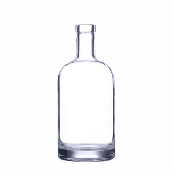 750 ml Clear Glass Nordic Liquor Bottle, Bar Top, 12/cs