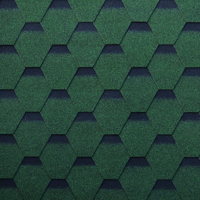 Green Hexagonal Roofing Shingles