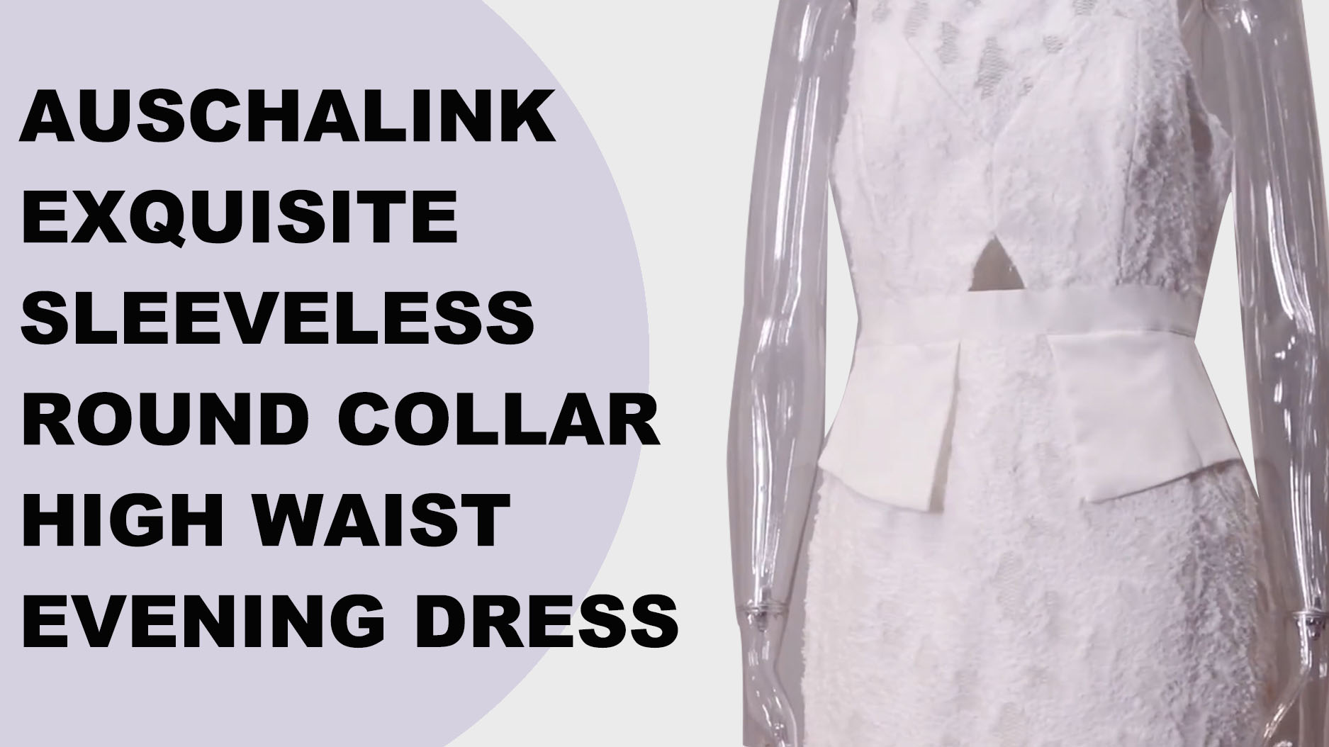 Wanawake Lady Evening Dress Fashion Sleeveless Round Collar
