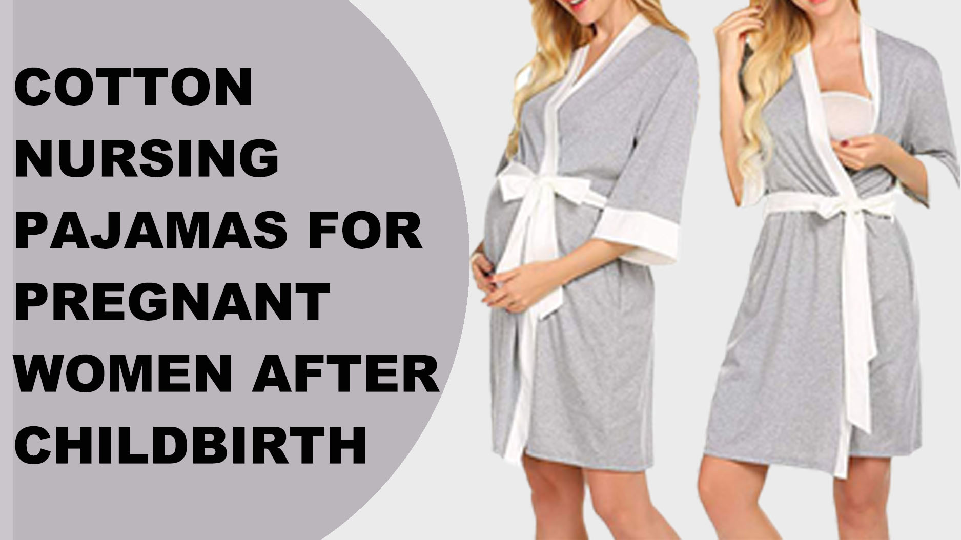 Auschalink Conjunt de pijama d'infermeria amb capes per a dones embarassades de bambú Hospital PJS Set de roba de dormir per embaràs lactància materna