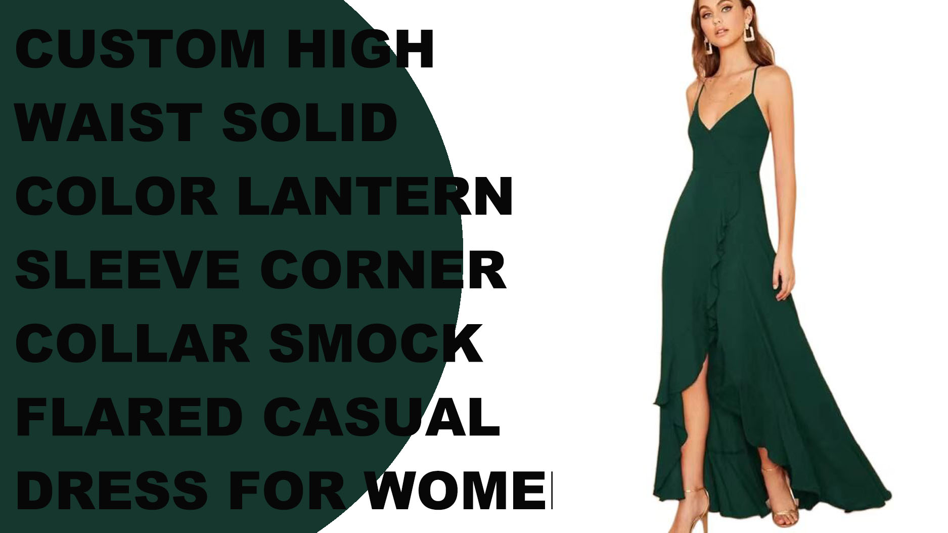 Nouveau décontracté croisé à lacets dos volants ourlet asymétrique licou robe élégante pour les femmes