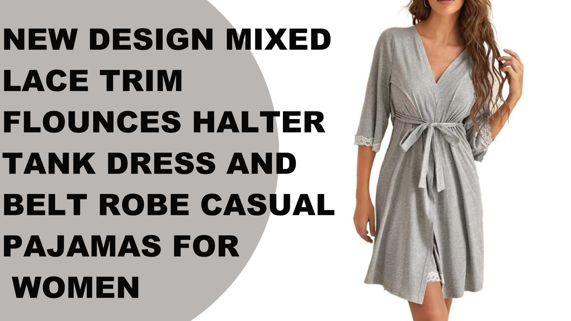 dizaina mežģīnes flounces halāts pidžamas sievietēm