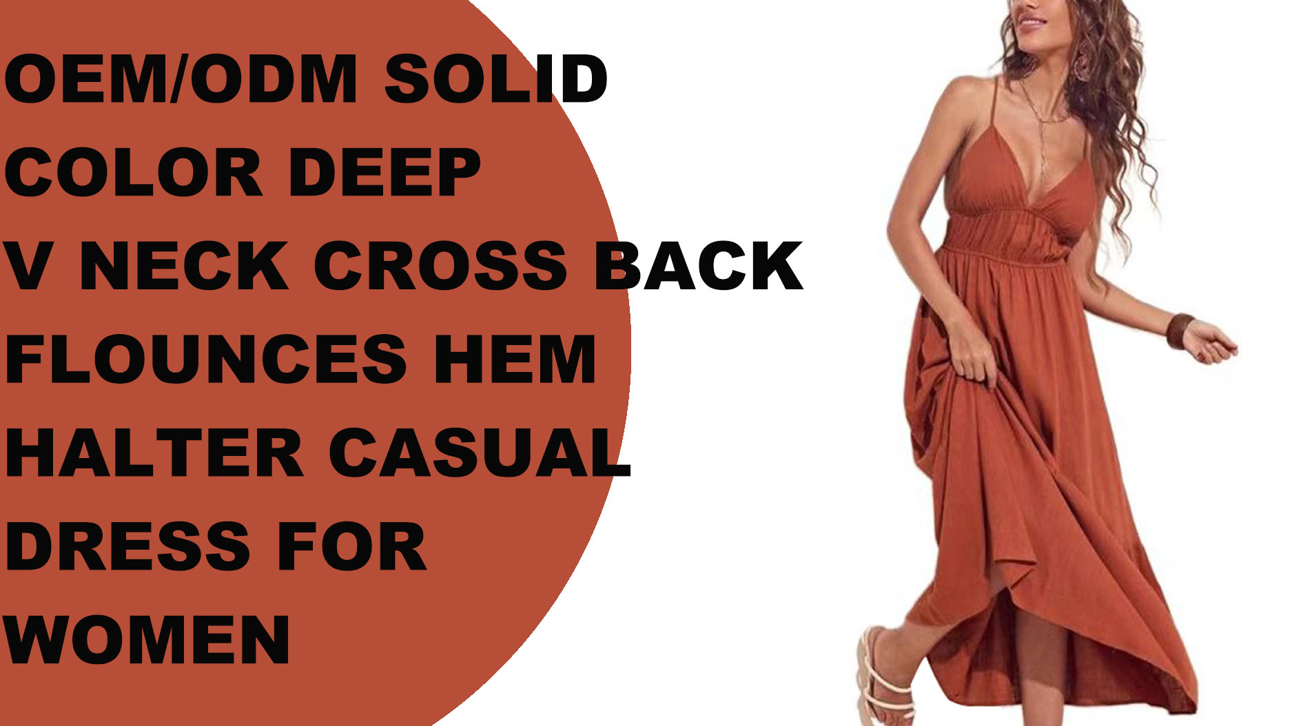 डीप वी नेक क्रॉस कैज़ुअल ड्रेस महिलाओं के लिए