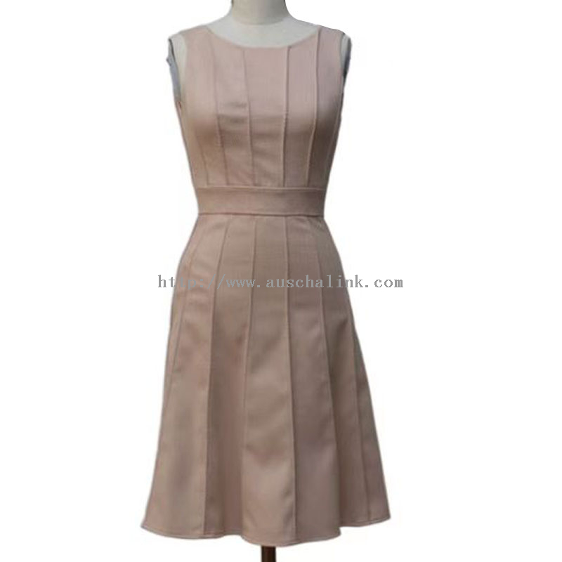 Pink Short Sleeve Printed Belt Casual Dress