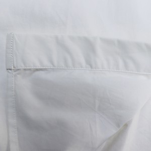 Pakaian Midi Slimming Single Breasted Lengan Panjang Putih