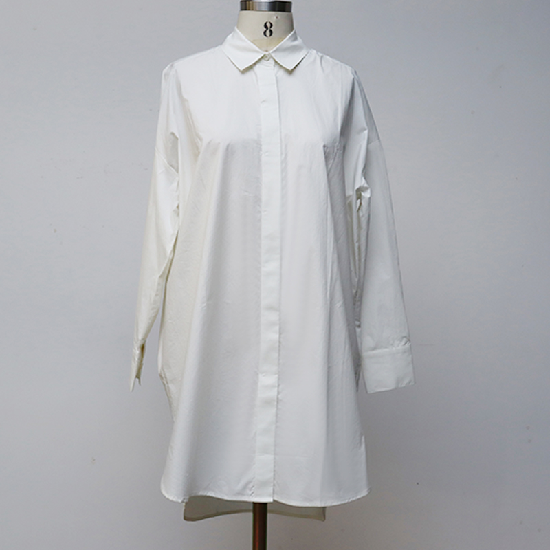 Valge pikkade varrukatega ühe rinnaga salendav Midi kleit