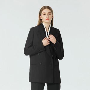Black Casual Professional Work Blazer wando 2 Piece Suit