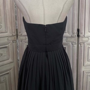 Service de robes de créateurs de mode simples en mousseline de soie noire