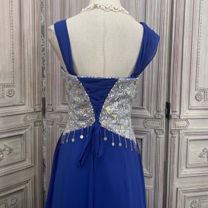 Vestidos De Lentejuelas Con Cuentas Azules Mujer Empresas De Fiesta