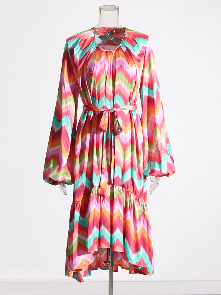 Colorblock Print Meuli Dresses Desainer Sale Pricelist