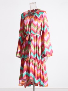 Colorblock Print Meuli Dresses Desainer Sale Pricelist