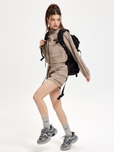 Kari Custom Windbreaker Jacket Drawstring Skirt Set 2 Helai