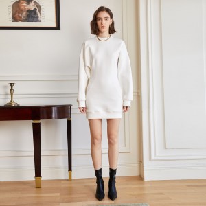कैज़ुअल पैकेज हिप राउंड नेक स्वेटर ड्रेस महिला