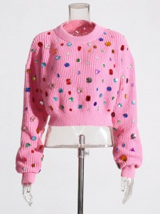 Produsen Sweater Berlian Disambung Colorblock