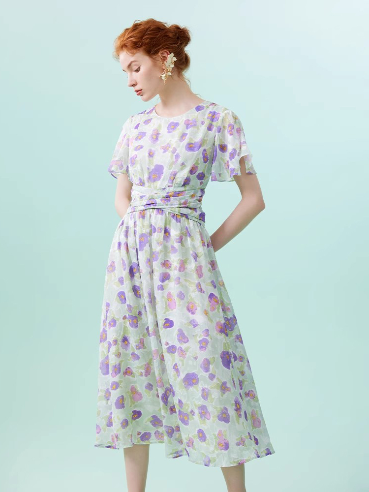 Green pou Plezi Floral Custom Dress Designs