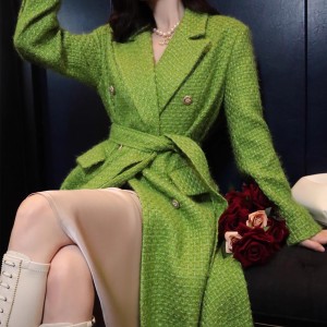 Oanpaste Elegant Tweed Coat Fabrikant