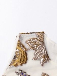 Spliced ​​Embroidery Elegant Custom Βραδινό Φόρεμα Εταιρείας