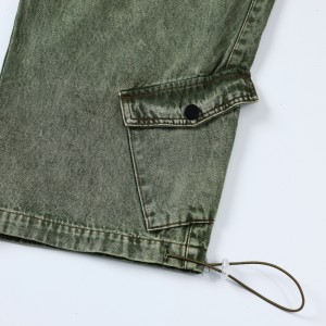 Syarikat Pakaian Seluar Jeans Lurus OEM Tersuai Oversiz Pocket Wash