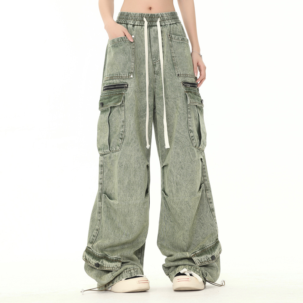 Custom Oversiz Pocket Nyeuseuh OEM Lempeng Jeans Outfit Company