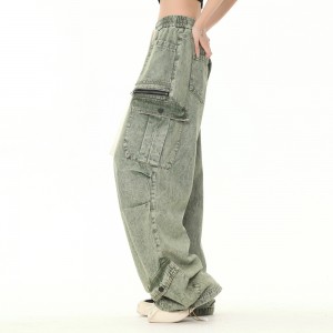 Custom Oversiz Pocket Osha OEM Sawa Jeans Outfit Makampuni