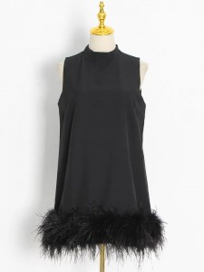 សំលៀកបំពាក់​ស៊ិចស៊ី​ Feather Fur Tassel A Line Custom Sexy Dress