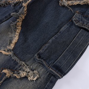 Kundenspezifische Aufkleber-Design-Günstige Straight-Jeans-Outfit-Fabrik