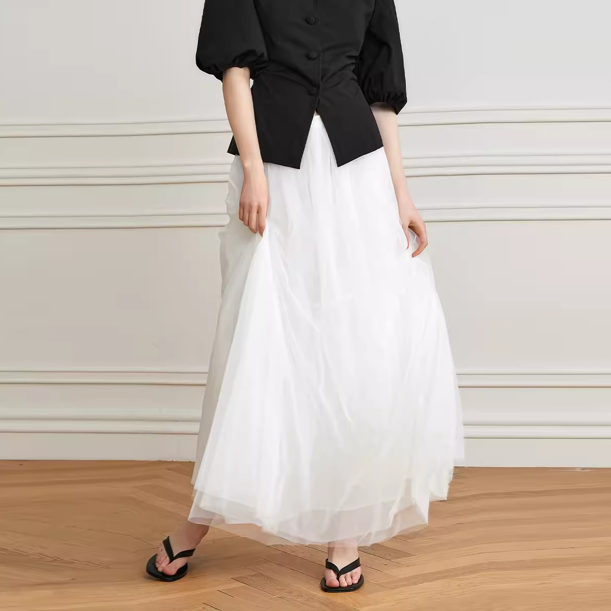 Custom White Mesh Skirt Women Factory