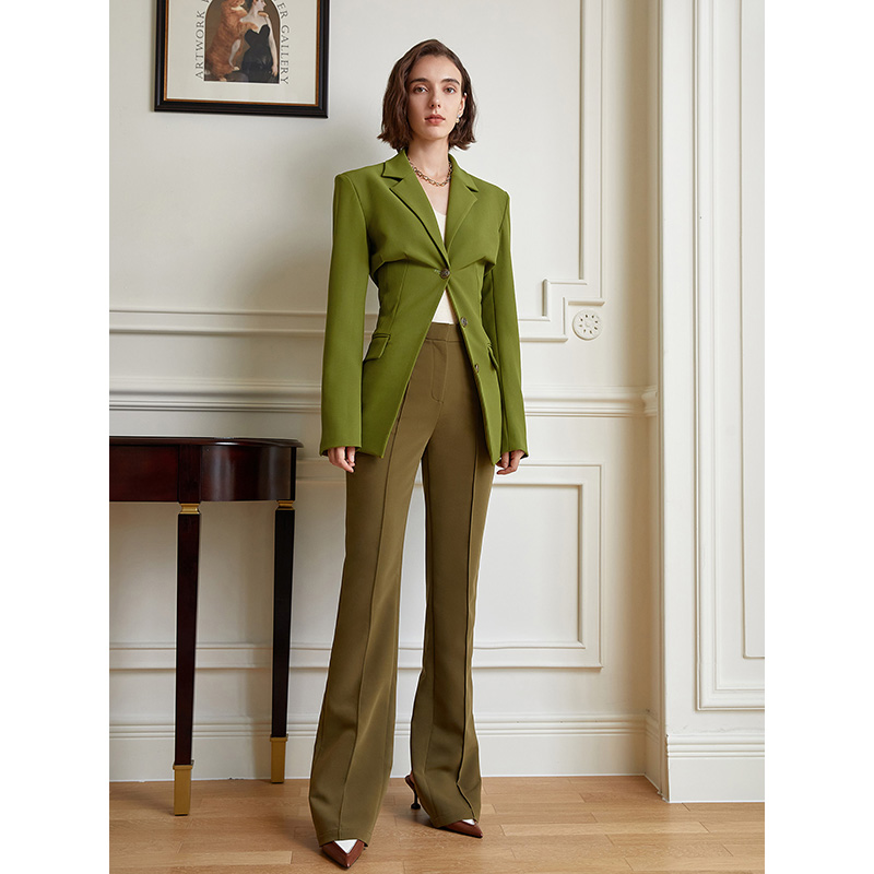 Custom design blazer kvinnor grön