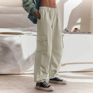 Παντελόνι με κορδόνι στη μέση Y2K προσαρμοσμένο για γυναίκες