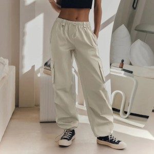 Pantalon personnalisé Y2K à taille avec cordon de serrage pour femmes