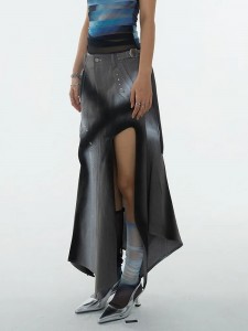 Patchwork Metal Buckle Skirts სამკერვალო ქარხანა