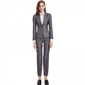 Grey Tutela Blazer Suit Gloves Casual Office 2 Piece Suit