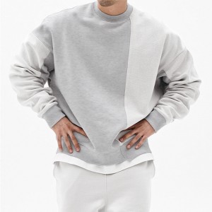 Boz Boyunlu Sweatshirt Pullover Böyük Ölçü İdman