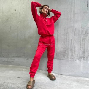 Red Organic Cotton Sweatshirt 2-Piece Set Ga Mata