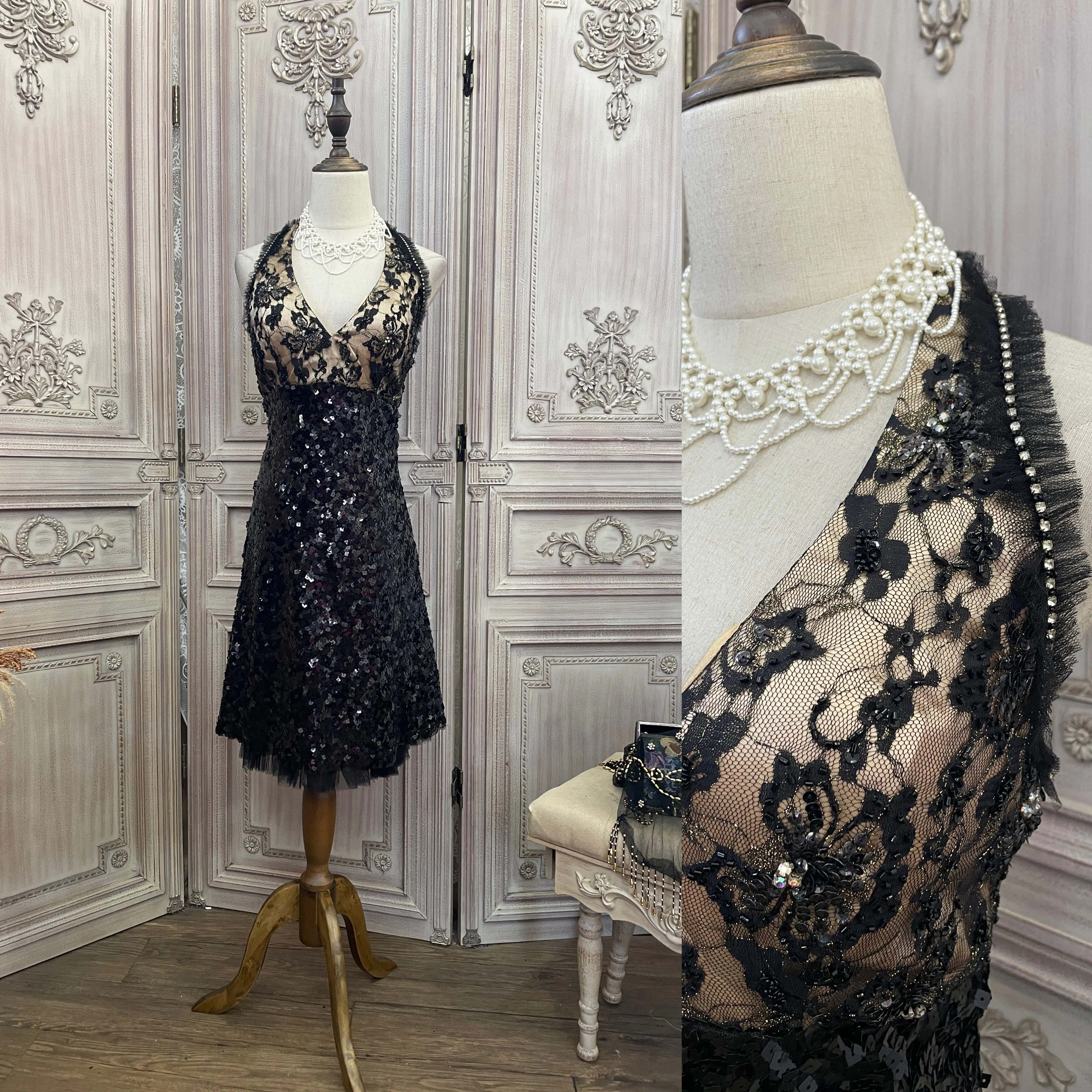 Кружевное мини-платье из бисера Лучшие поставщики элегантных женских платьев