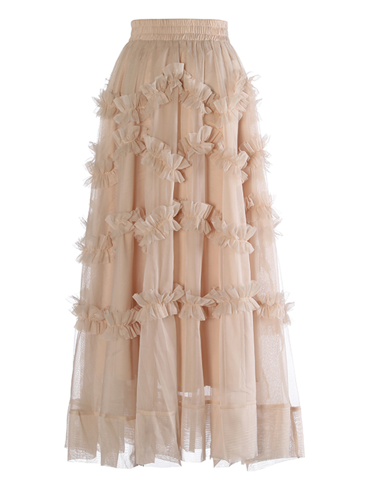 Lace Elegant Custom Logo Skirt ຕັດຫຍິບ