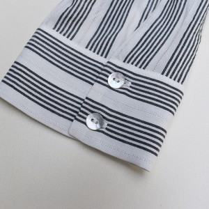 Stripe Printed Lapel Single-Breasted Shirt Dress