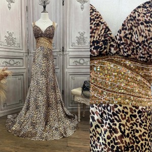 Leopard Print Sexy Evening Gawn Dress Elegant Suppliers