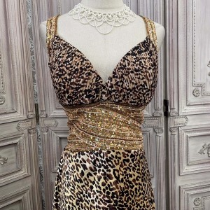 Leopard Print Sexy Evening Gown Dress Elegant Suppliers