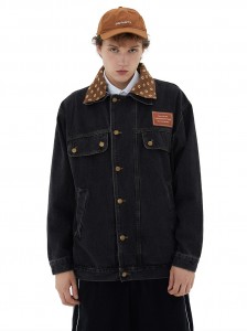 Loose Vintage Xim Blocking Denim Jacket