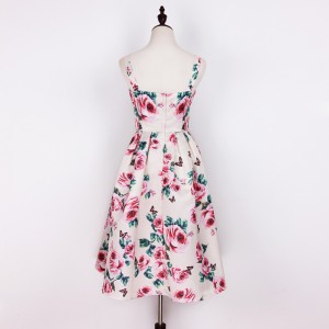 Luho nga Rose Print Wholesale Off Shoulder Formal Dress
