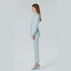 Manager Double Breasted Blazer Work Suit 2 Piece Set