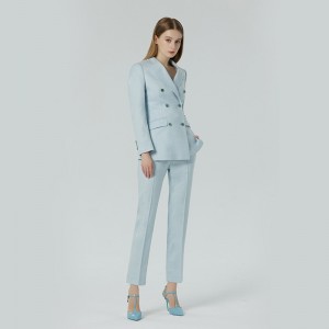Manager Double Breasted Blazer Work Suit 2 Piece Set